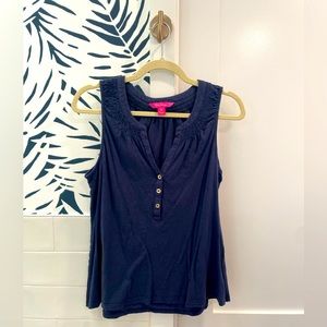 Lilly Pulitzer Essie tank top size L true navy